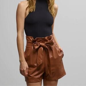 Commando Faux Leather Paperbag Short